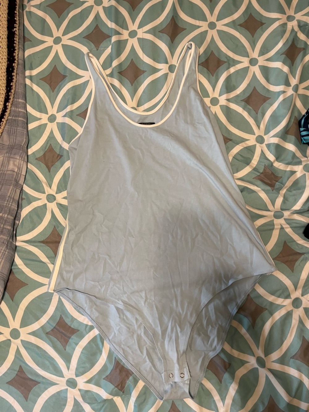 wild fable Light Blue Bodysuit with White Trim